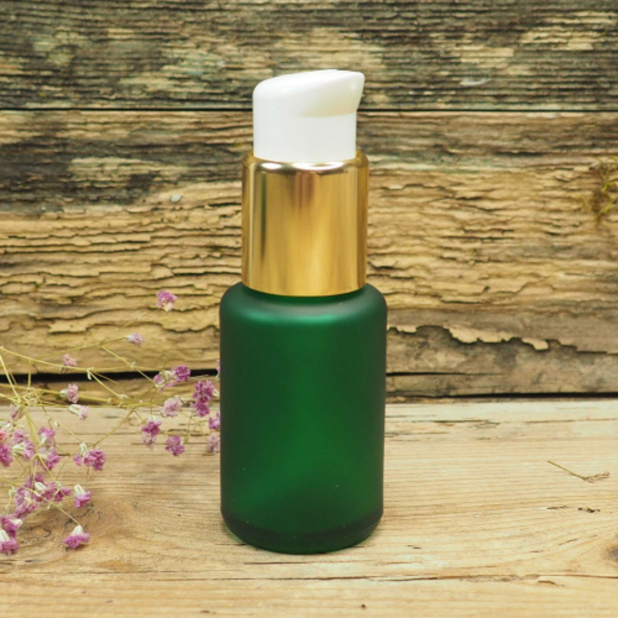 Glasflakon Forest Green 30 ml, Lotionpumpe