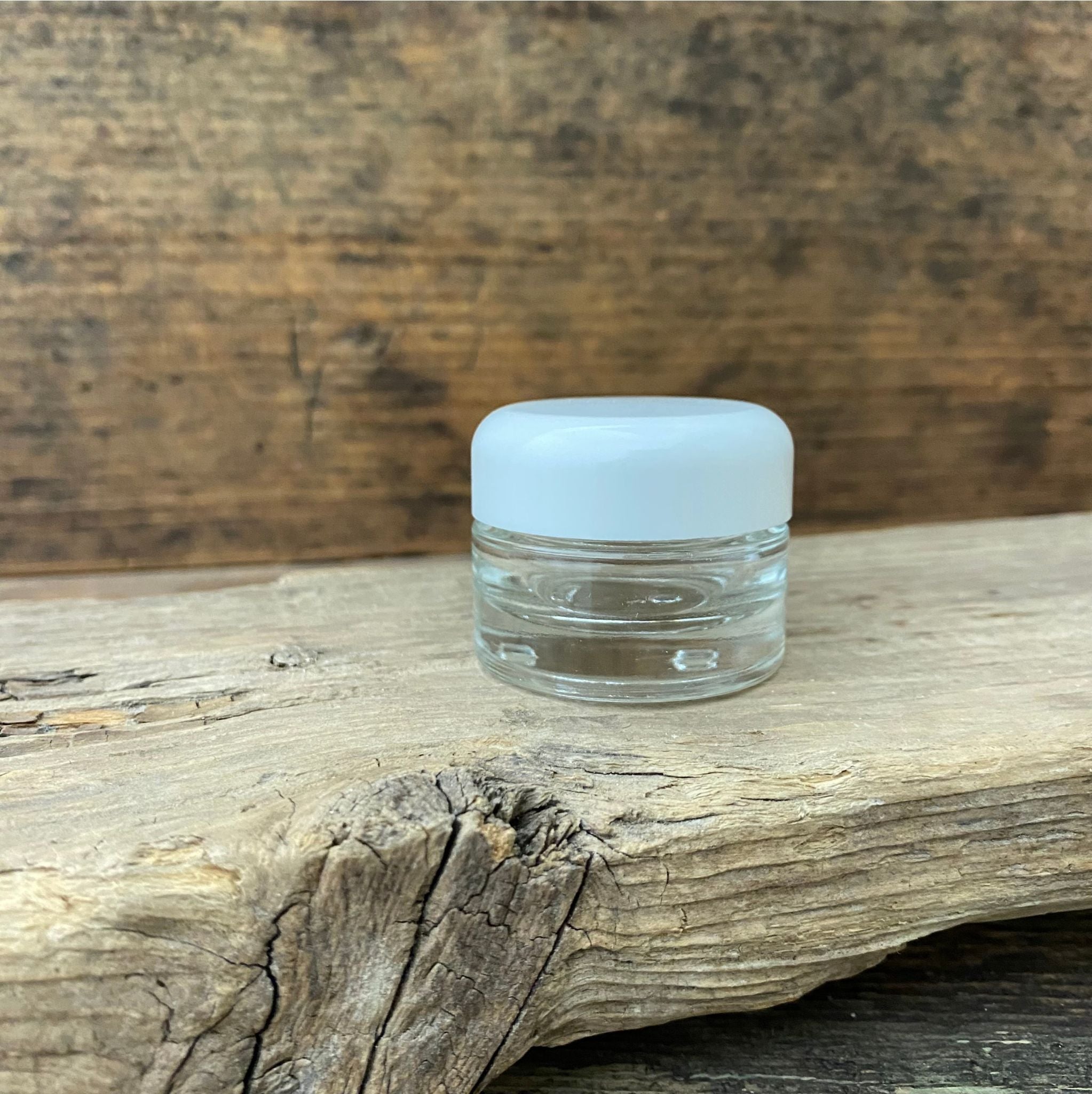 Glastiegel 15 ml, Deckel weiß