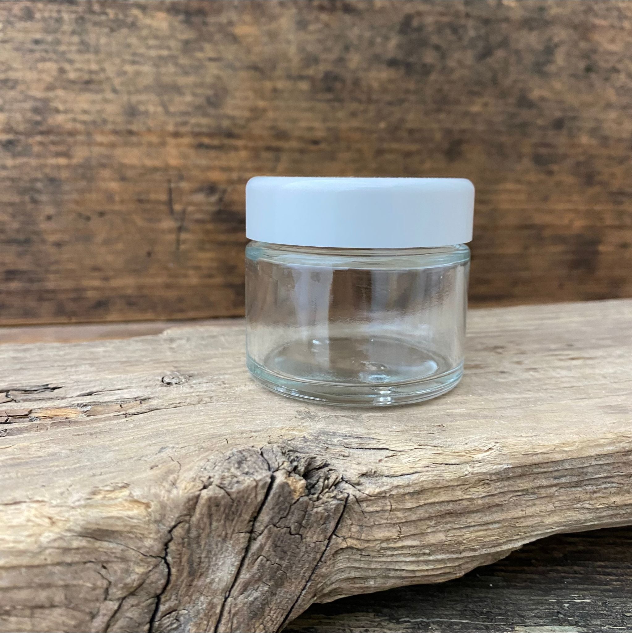 Glastiegel 50 ml, Deckel weiß