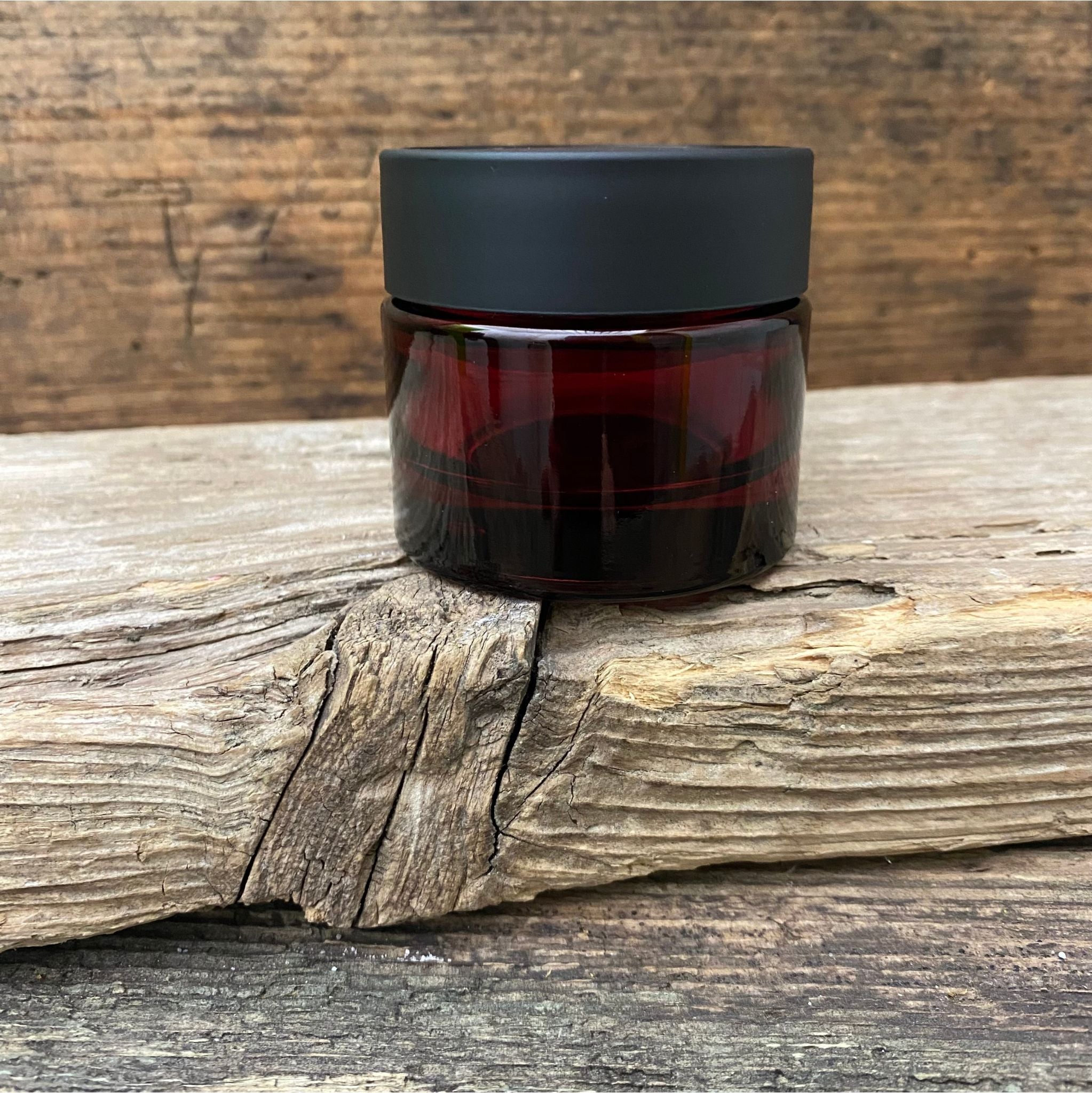 Glastiegel Elegance rot 50 ml, Deckel schwarz matt - SONDEREDITION!