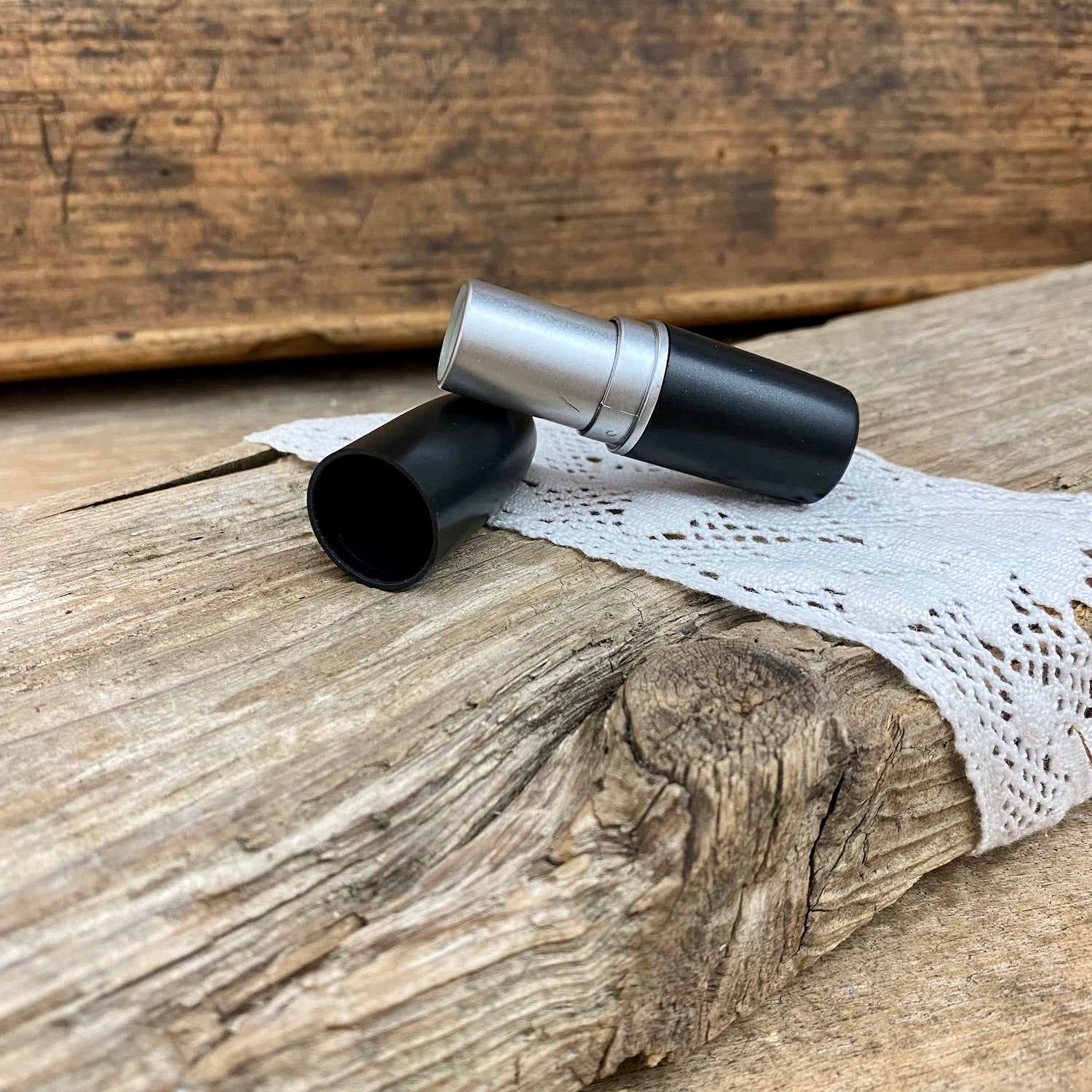 Lipstick Case Black & Silver