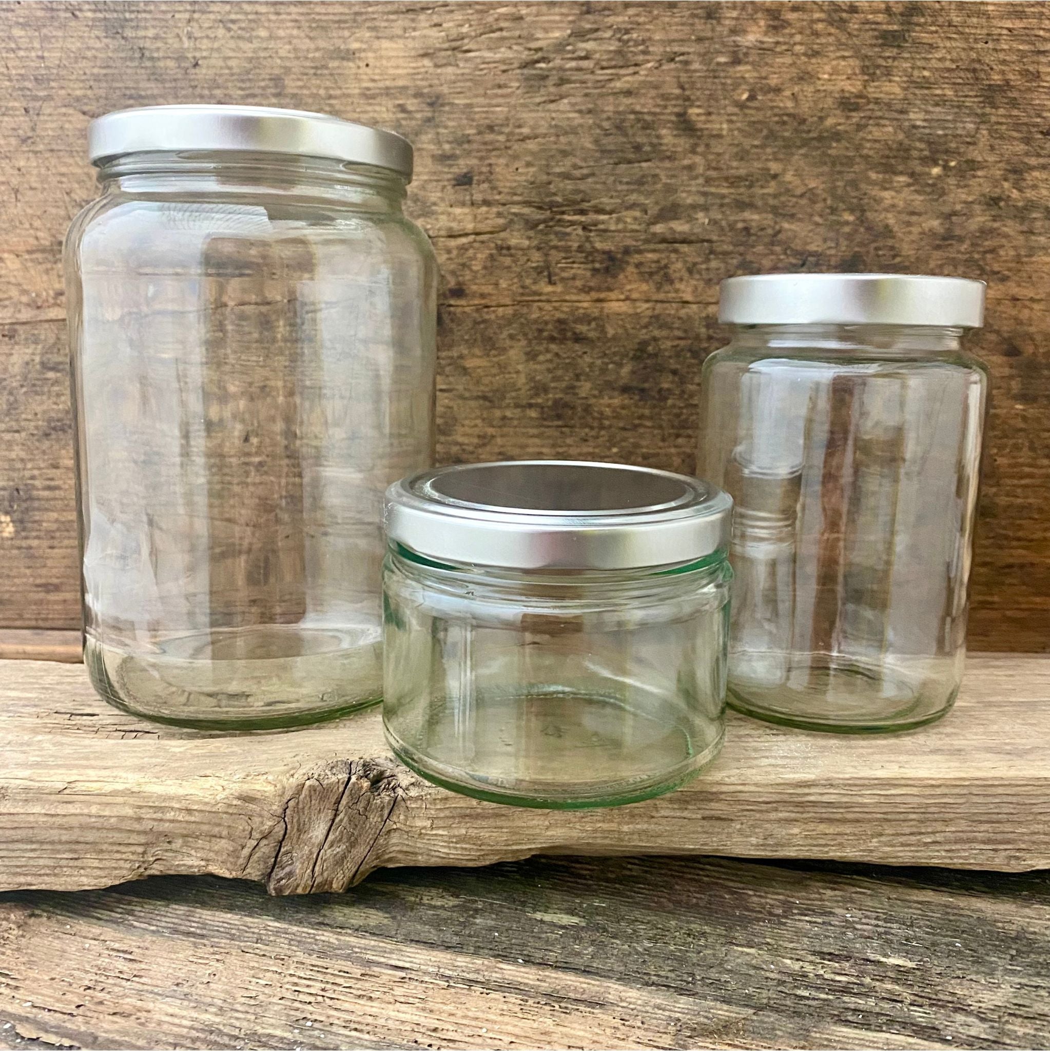 Schraubglas, Deckel silber